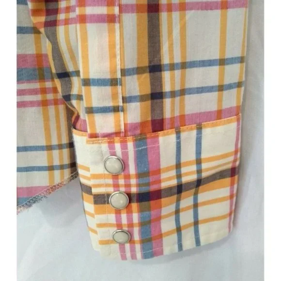 G-Star Raw Mens Long Sleeve Shirt with Pearl Snap Buttons and Large Logo - Sz L - Picture 4 of 10